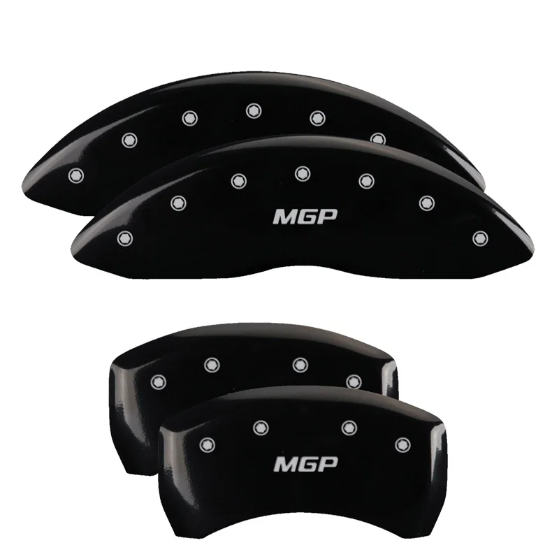 11221SMGPBK – MGP CALIPER Caliper Cover, Set Of 4 MGP Logo Powder Coated Black Aluminum Stainless Steel Fastening Cli...